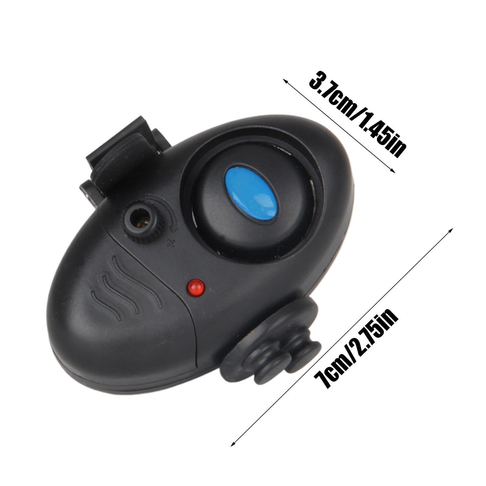 Alarma de toque de – Alarma de toque de 7,6 cm – Detector ABS | Indicador luminoso de sonido sensible para caña – Uso portátil día noche