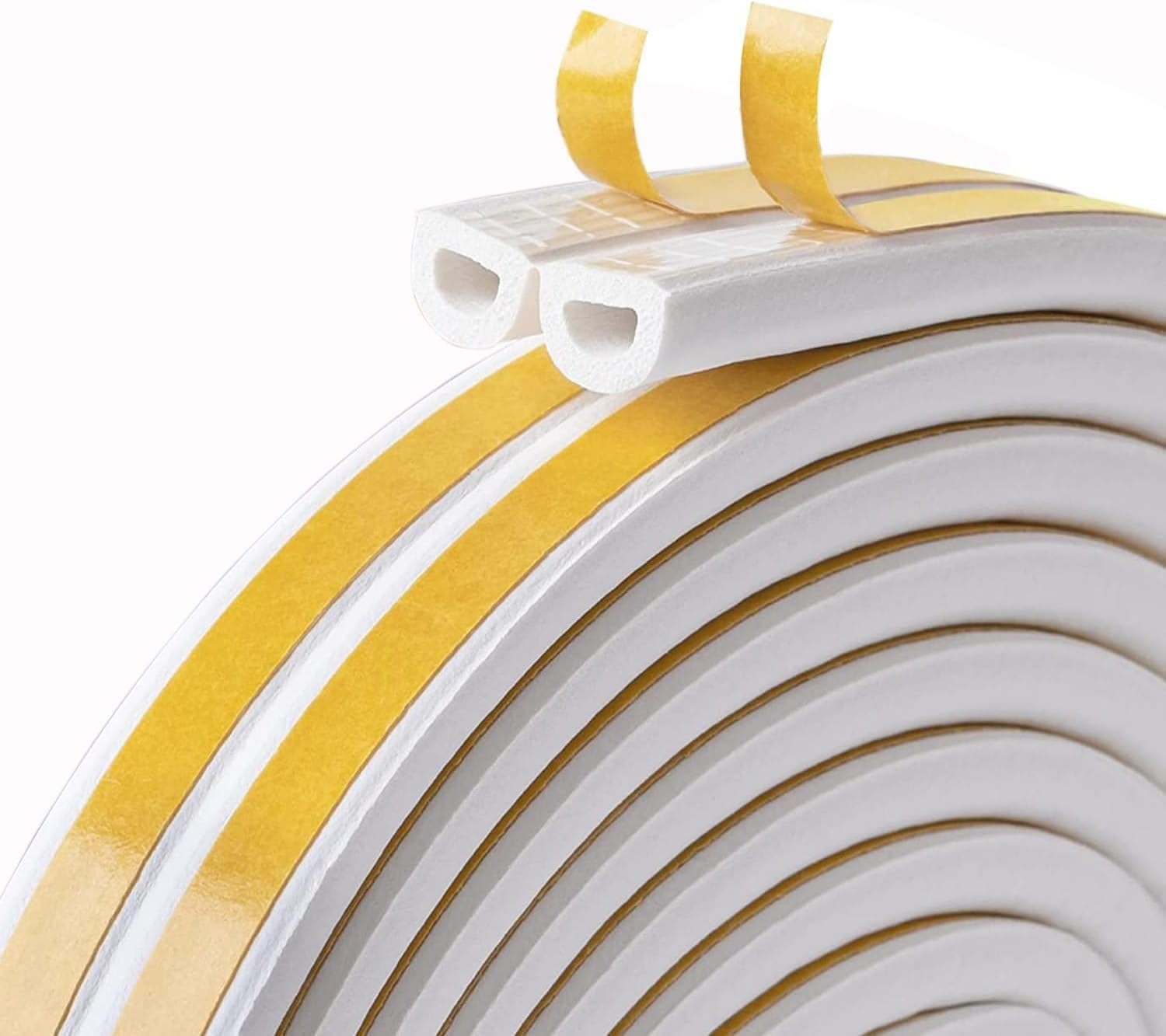 6M Sealing Tape for Doors Windows, Door Seal, Self-Adhesive Window Seal, Anti-Collision Rubber Foam Seal Strips, Sound Insulation, Sealing Tape, Self-Adhesive, White-image-12
