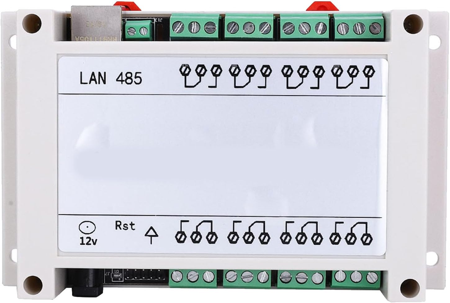 Pssopp RJ45 IP Remote Controller, 8-Channel Relay Switch with Individual Control, Versatile for Home Automation and Appliance Control (White)