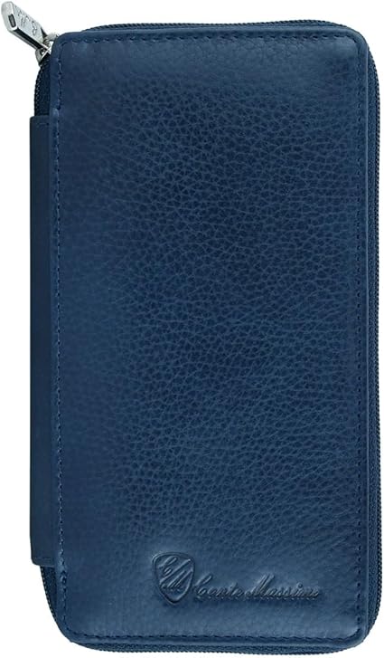 Cadeau Homme Femme Porte-Clés En Cuir Véritable Conte Massimo - Avec Poches, Fermeture Éclair Et Coffret Cadeau Fermeture éclair