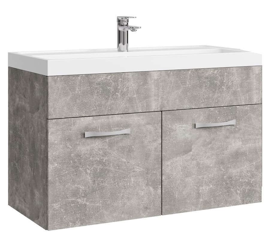 Badplaats B.V. Bathroom furniture set Paso 01 80cm basin Beton (grey) - Storage cabinet vanity unit sink furniture