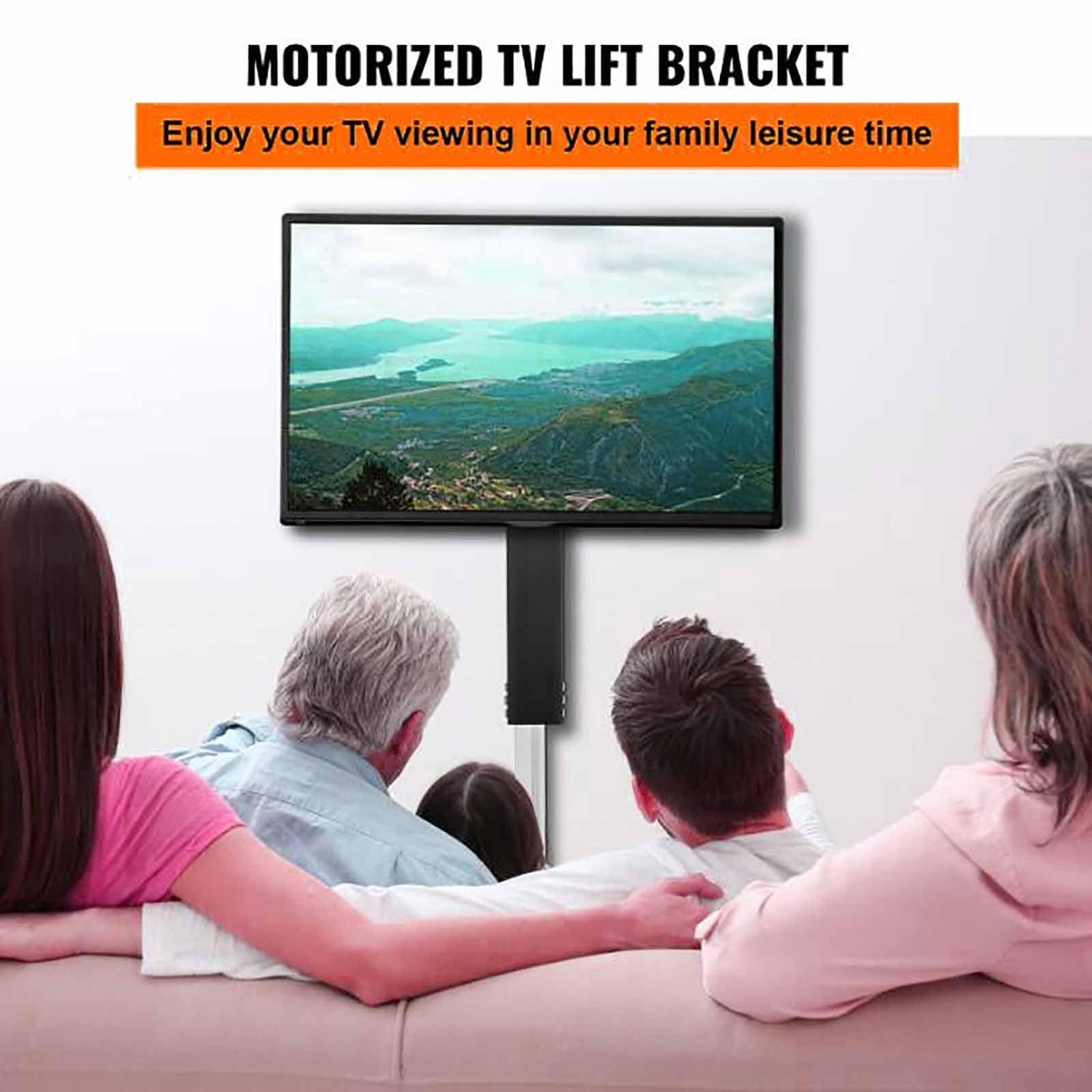 Soporte motorizado para TV - Soporte de Suelo para TV, Gancho de 3 Niveles, Ajuste de Altura de 107,4 a 187,4 cm, para televisores de 55 a 60 Pulgadas, con Mando a d