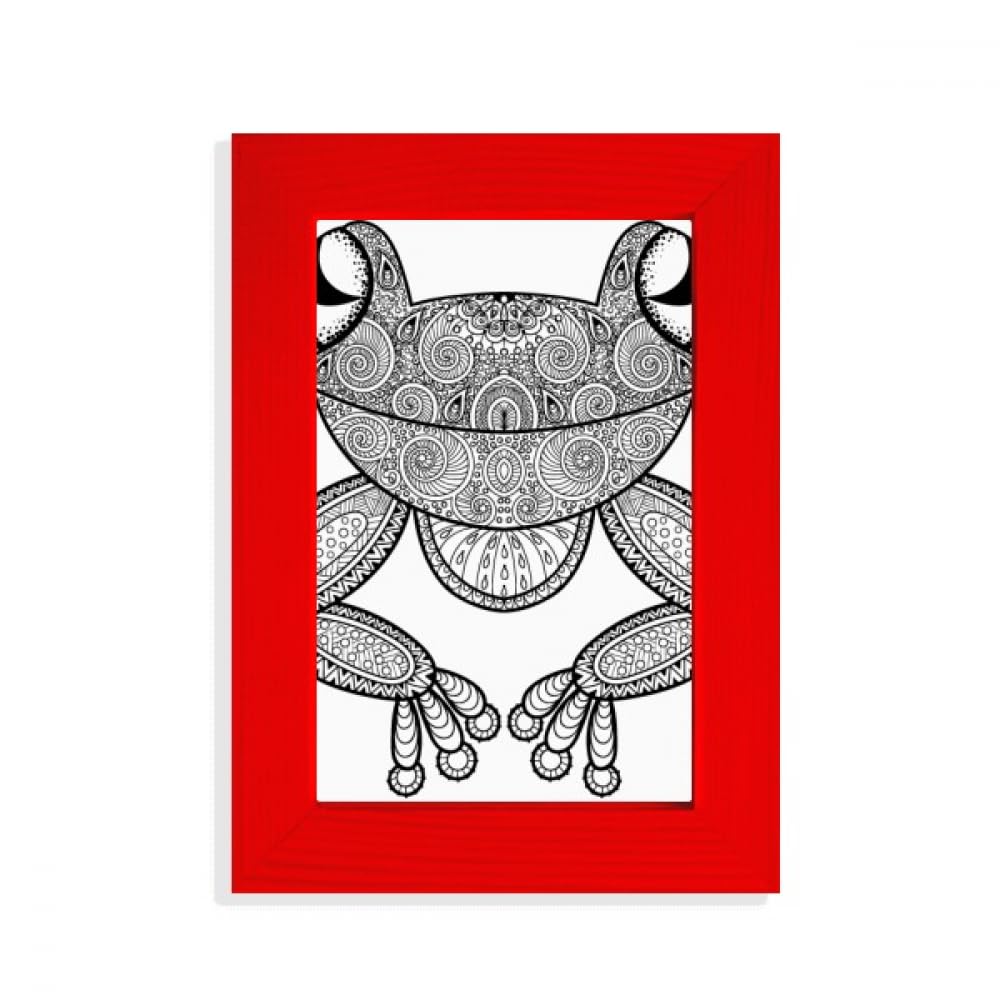 Cadre photo grenouille verte art déco pour affiche rouge