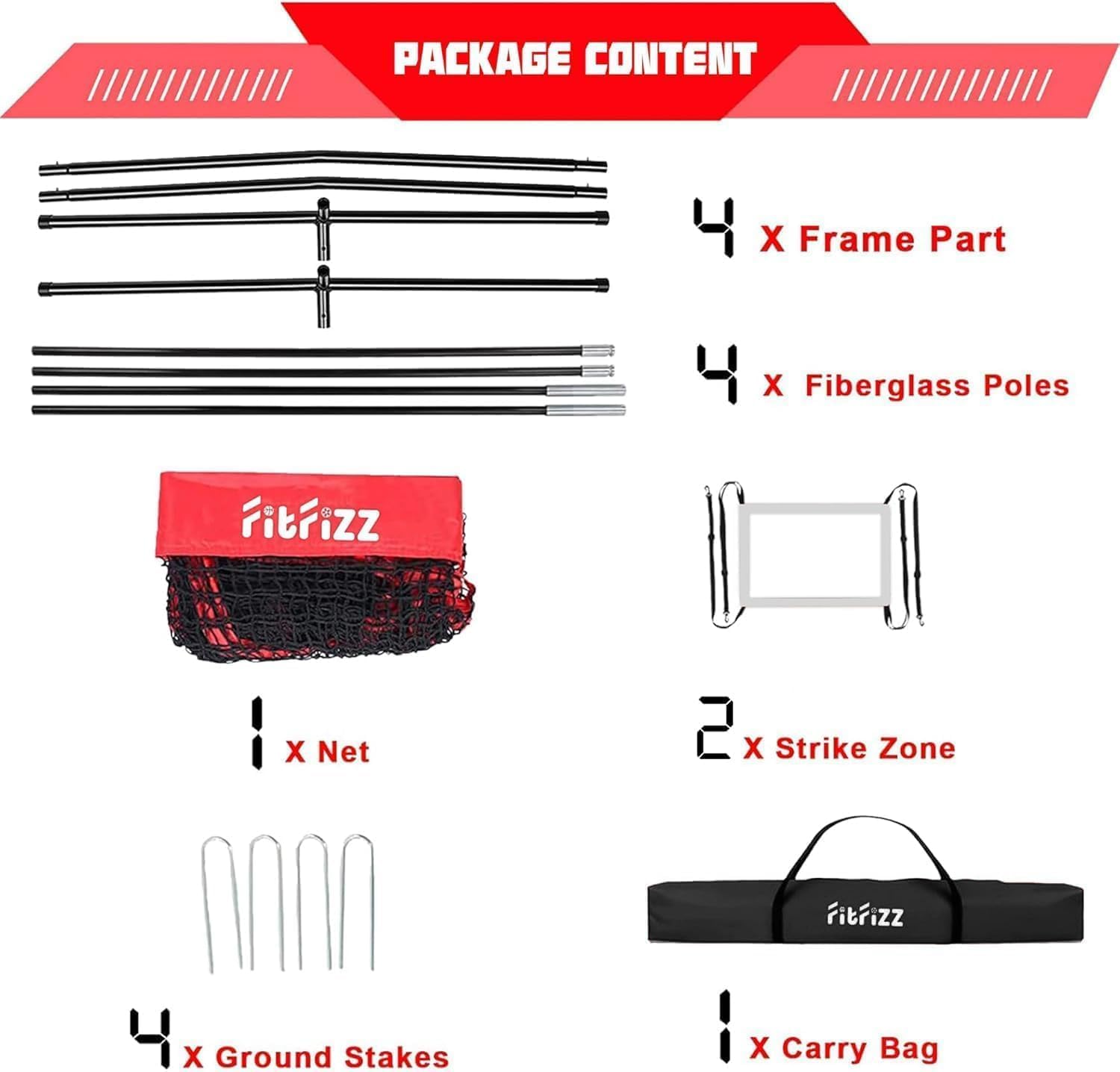 7x7 ft Baseball Net for Batting Pitching Hitting, Softball Pitching Net with Strike Zone, Tee, Ball Caddy, Softball Batting Net Baseball Training Equipment for Kids Adult Youth Sport Practice