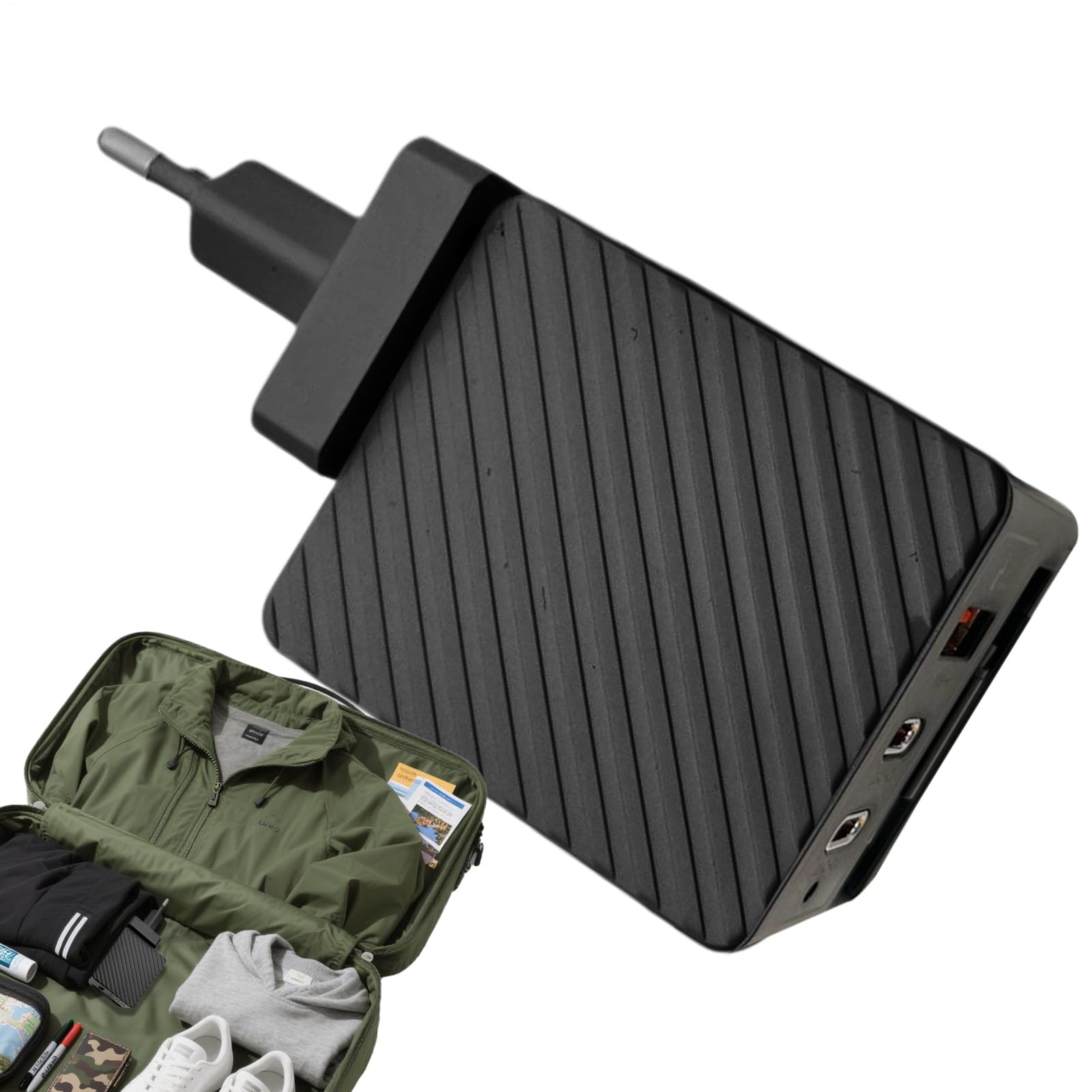 Bloque cargador USB multipuerto para evitar llevar cables de casa al coche 8