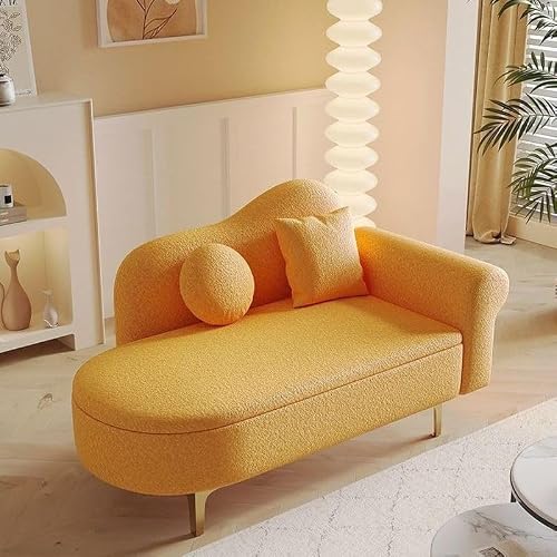 Storage Chaise Lounge Indoor with 2-Pillow, Upholstered Cloud Couch Chaise