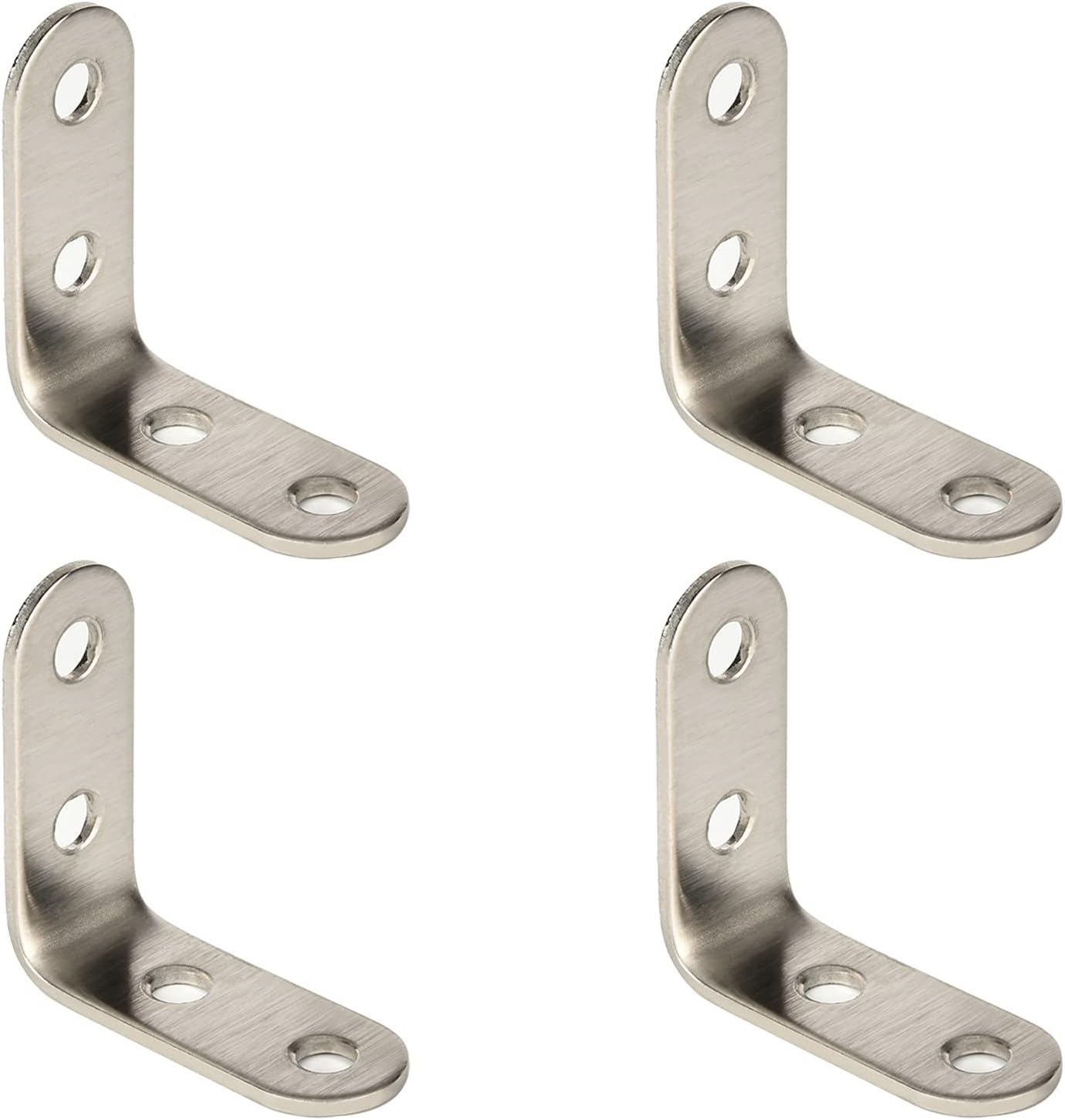 Juvielich L-Shaped Angle Corner Rotatable Door Pivot Hinges Right Angle Joint Central Axis Rotating Hinge Connector Silver Tone 40x40mm 20PCS