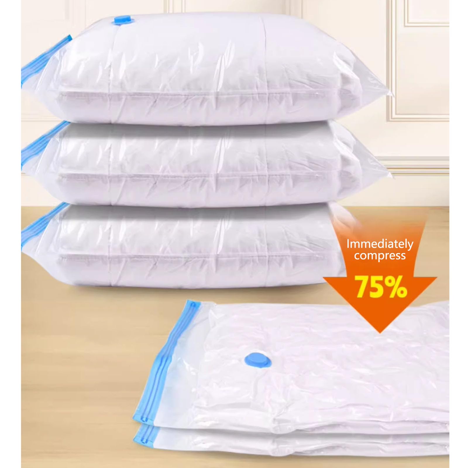 Bolsas de almacenamiento al vacío, bolsas de almacenamiento, bolsas de vacío, bolsas selladoras que ahorran espacio, bolsas de compresión herméticas, 3 estándar, 3 grandes, 2 extragrandes y 1 bomba de