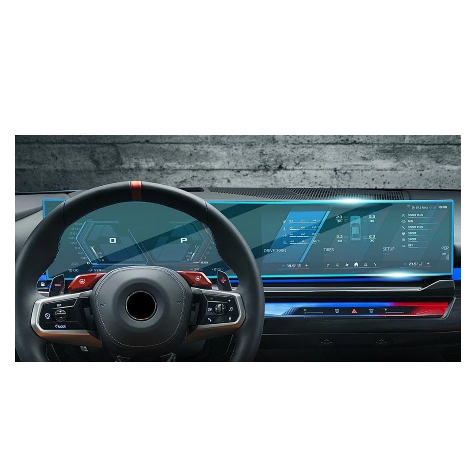 Protector de Pantalla para navegador de Coche BMW Serie 5 G60 2 en 1, Protector de Pantalla de Cristal Templado para Consola Central, Pantalla de navegación GPS y salpicadero.