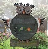 Briefkasten Eule Walburga Metall Postkasten Wandbriefkasten Zeitungsrolle