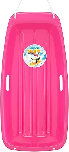 AGPTEK Trineo de nieve duradero de 353126.525 pulgadas para niños, niñas y adultos, con asas integradas y cuerda de tracción