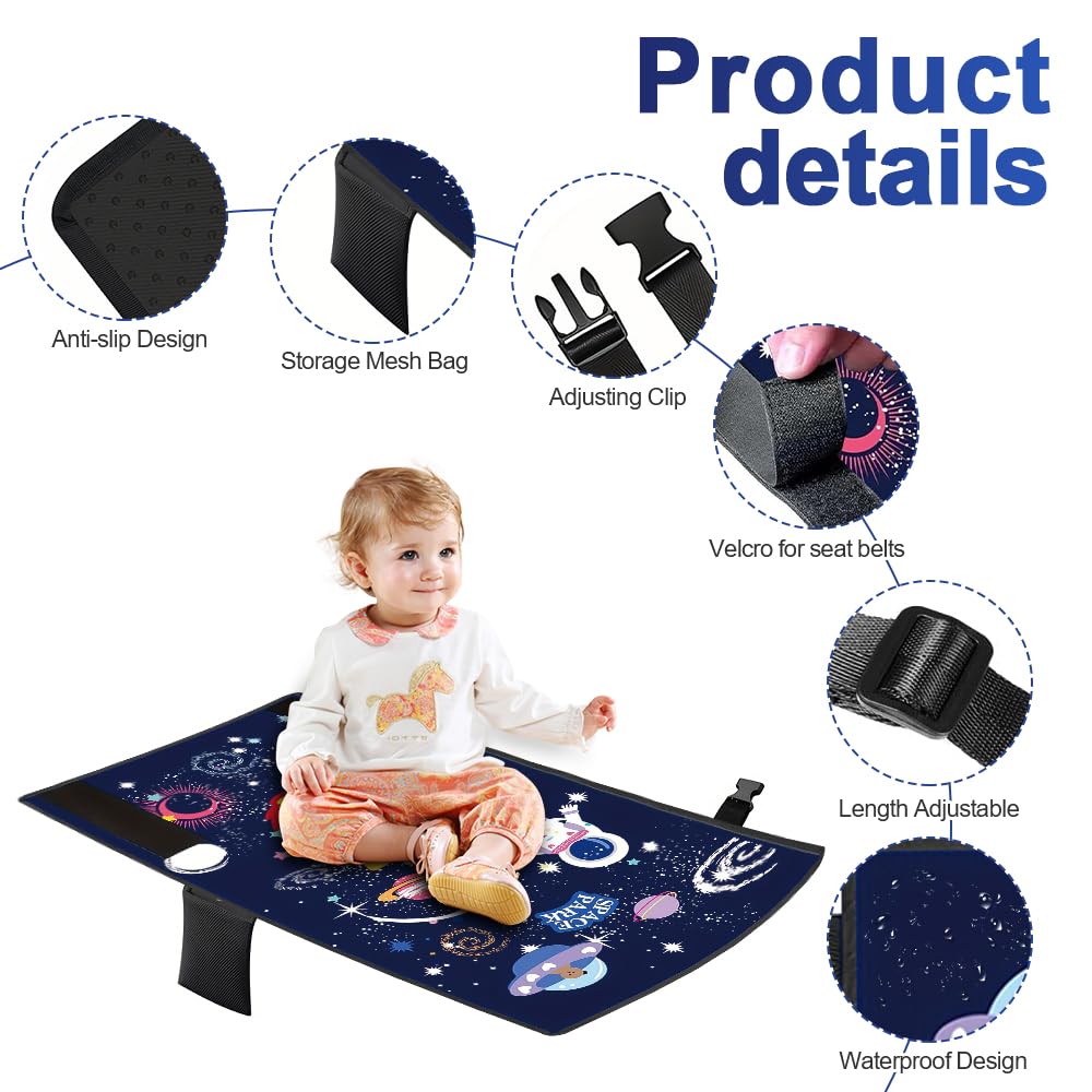 Reposapiés de Avión para Niños, Extensión de Asiento de Avión para Niños, Cama de viaje para niños en avión, para dispositivos de avión, vuelos de corta distancia(Azul)