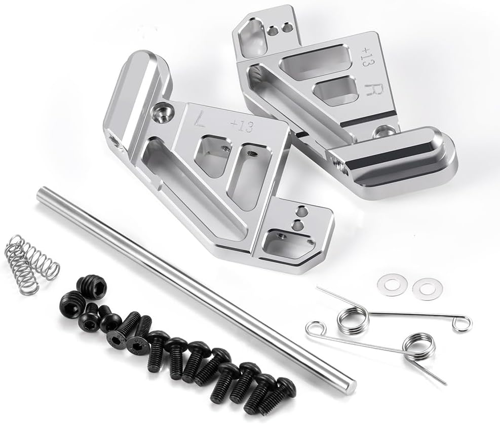 RCLIONS Aluminum Rear Axle Suspension Bracket +13mm Widens for 1/12 Tamiya Lunch Box 57409 58347 RC Monster Car Upgrade Parts (Sliver)