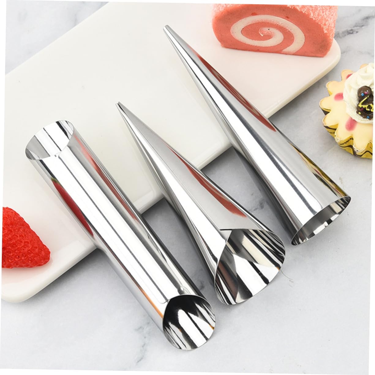 12Pcs Cream Horn for Baking Stainless Steel Reusable Easy Clean Versatile for Sweets Savory Recipes