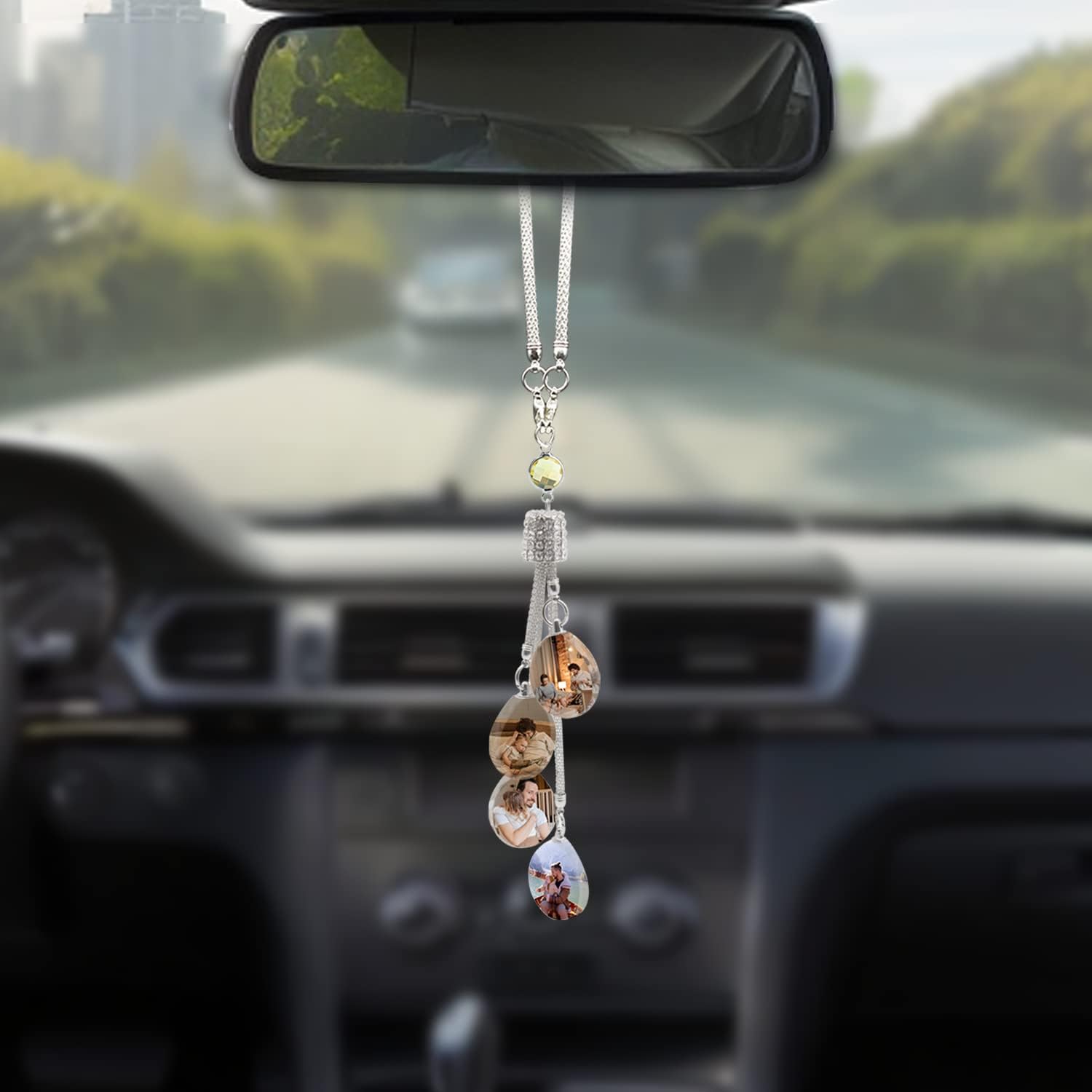 Personalized Photo Crystal Hanging Car Accessories for Women and Man Customized Pictures Car Rearview Mirror Crystal Pendants Home Decor Style 8 image 3 of 6 B0C53D7SDS
