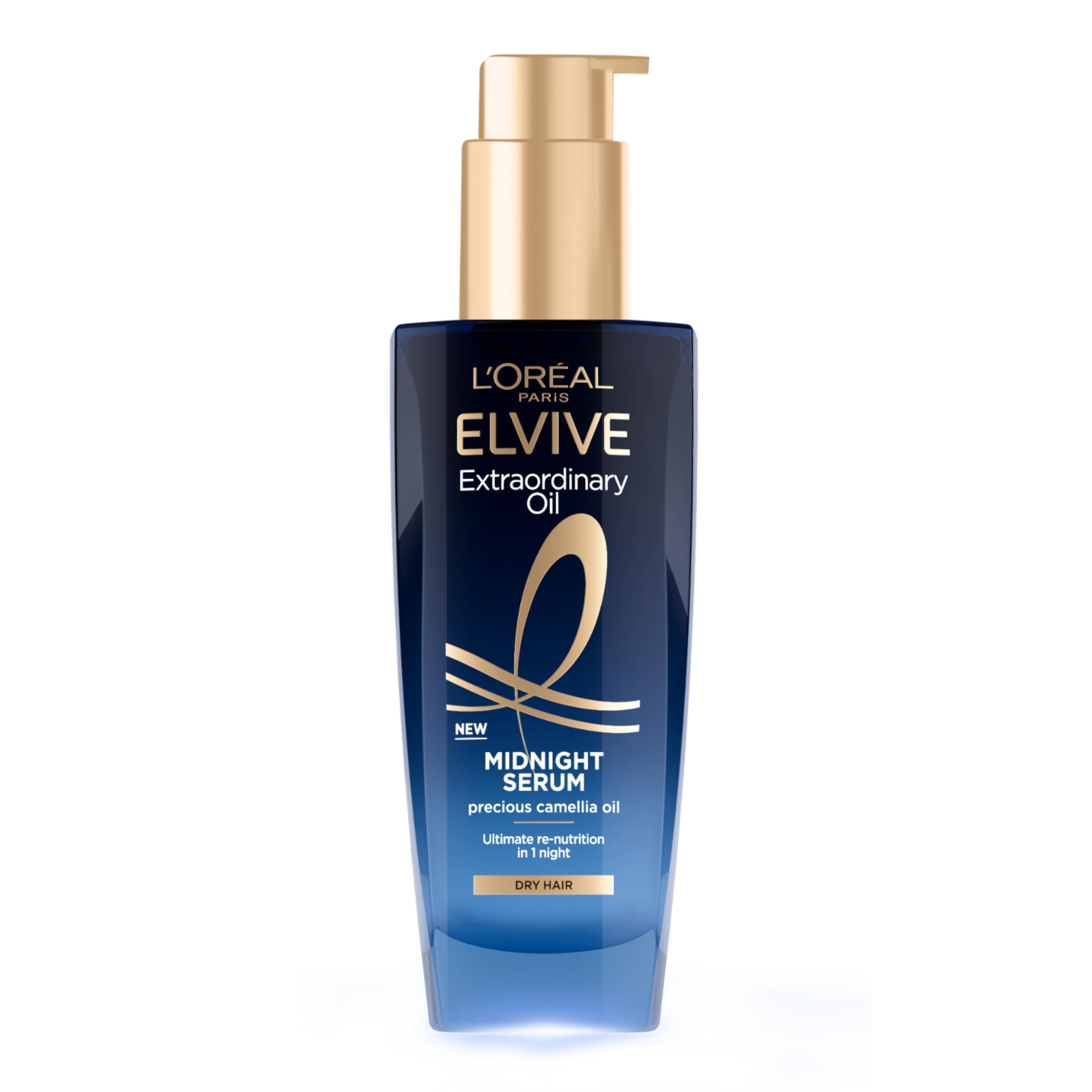 L’Oréal Paris Elvive Extraordinary Oil Midnight Serum, Renourishing Hair Treatment for Dry Hair Leave-in Night Hair Oil, 100ml