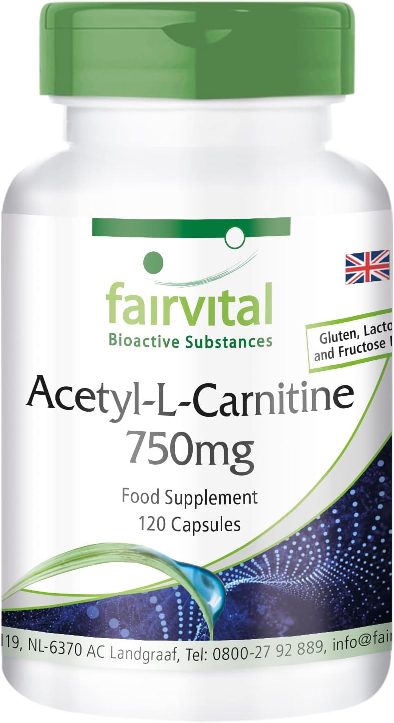 Fairvital | Acetyl L-carnitine Capsules - 750mg - HIGH Dosage - Vegan - 120 Capsules