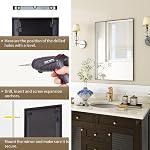 BEAUTYPEAK Black Bathroom Wall Mirror - 26" x 38" Rectangular Mirror with Metal Frame, Hangs Horizontal or Vertical for Living Room Bedroom Bathroom Entryway
