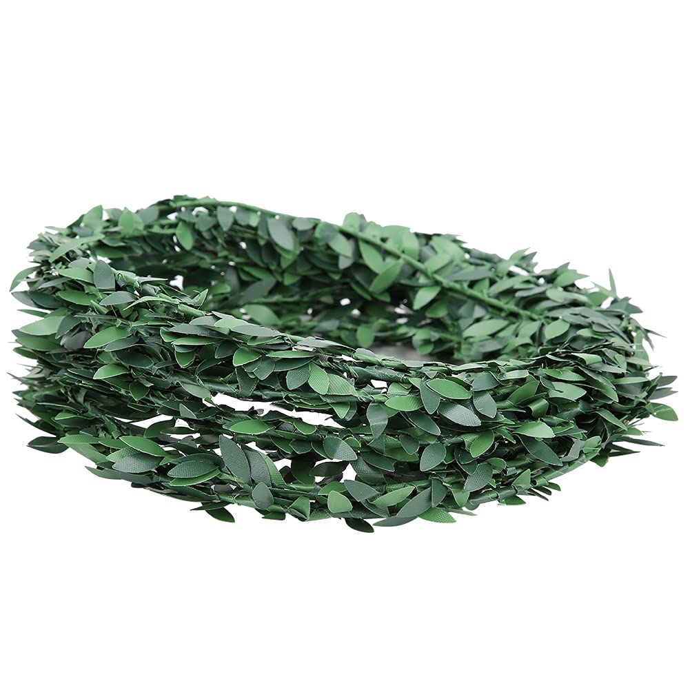 DenashFake Green Leaf Vine 7.5m Light-Weight Simulation Ivy Simulation Vine, DIY Headband Green Leaf Garland, for Coffee Shop Wedding Party Festival