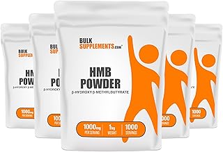 BulkSupplements.com HMB Powder - as Calcium HMB, Beta-Hydroxy Beta-Methylbutyrate - HMB Powder Supplements, Gluten Free - 1000mg per Serving, 5kg (11 lbs) (Pack of 5)