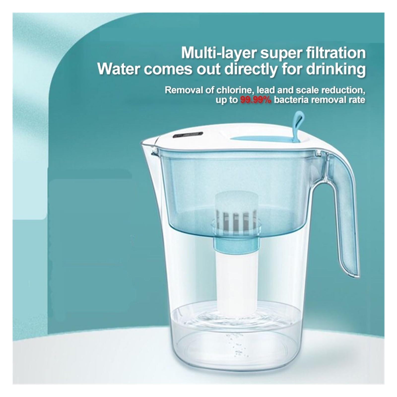 Serbatoio Filtro Acqua Potabile Sistema di filtrazione della brocca for l'acqua con Filtro dell'Acqua con capacità 4,2 Litri for Cartuccia del Filtro dell'Acqua