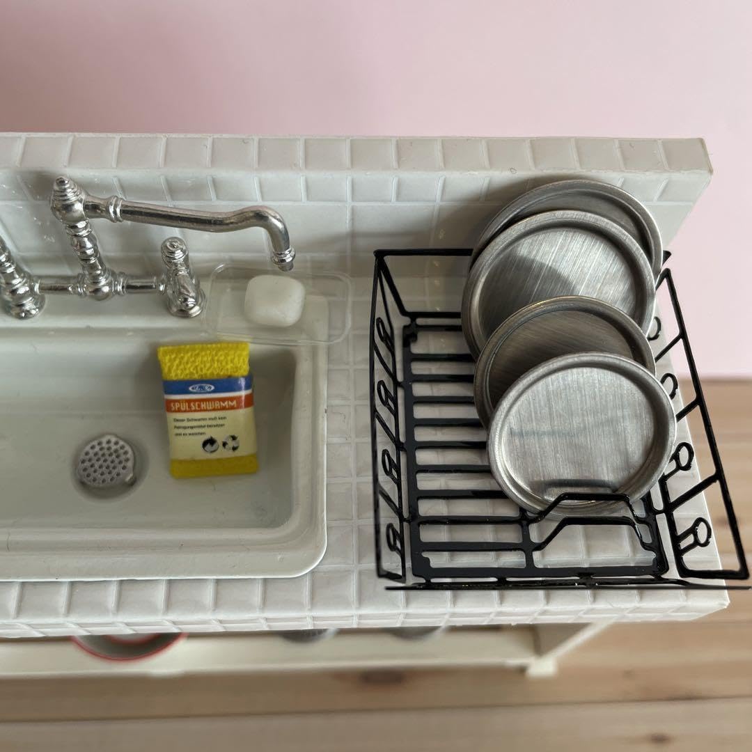 Amazon | 12分の1ドールハウス ミニチュア リーメントシンク キッチン