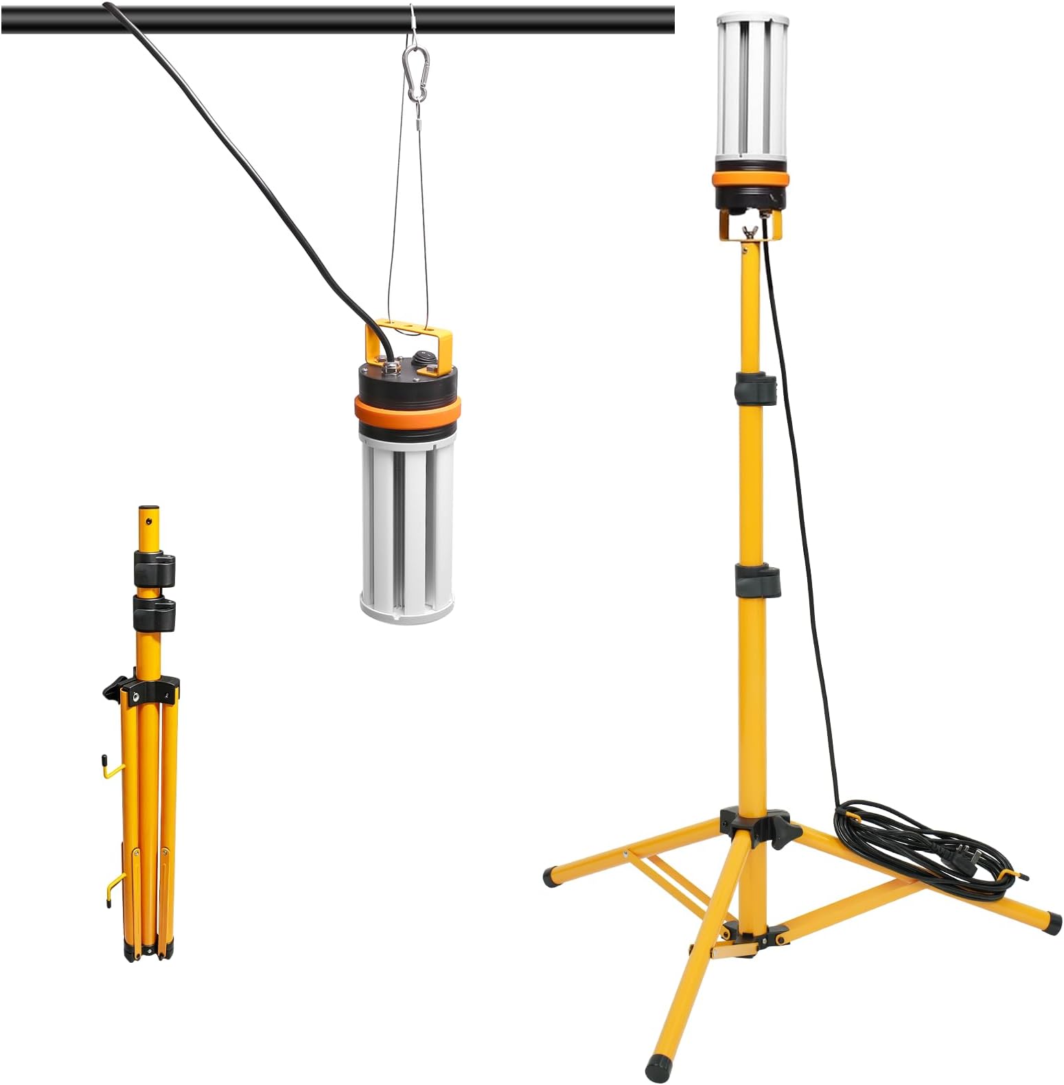 Choen 240V Led Tripod Work Site Light 6500lm,Portable Task Light 360° | Panoramic No Shadow No Glare & Portable Work Light for Building Contractors,Decoration,Painting/Plaster,Carpenter and Garden