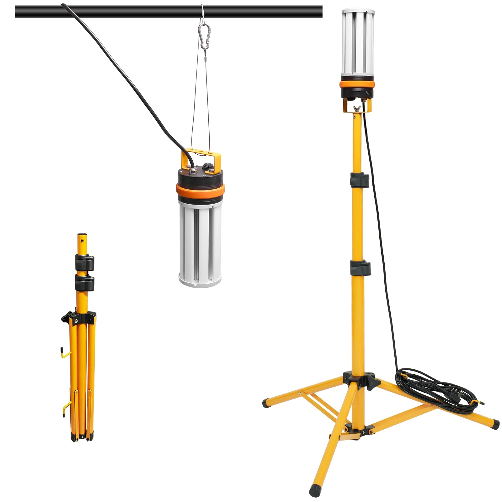 60 W Baustrahler auf Stativ, 6500 Lumen und wasserdicht, LED-Außenstrahler, 360 Grad Lichtwinkel.