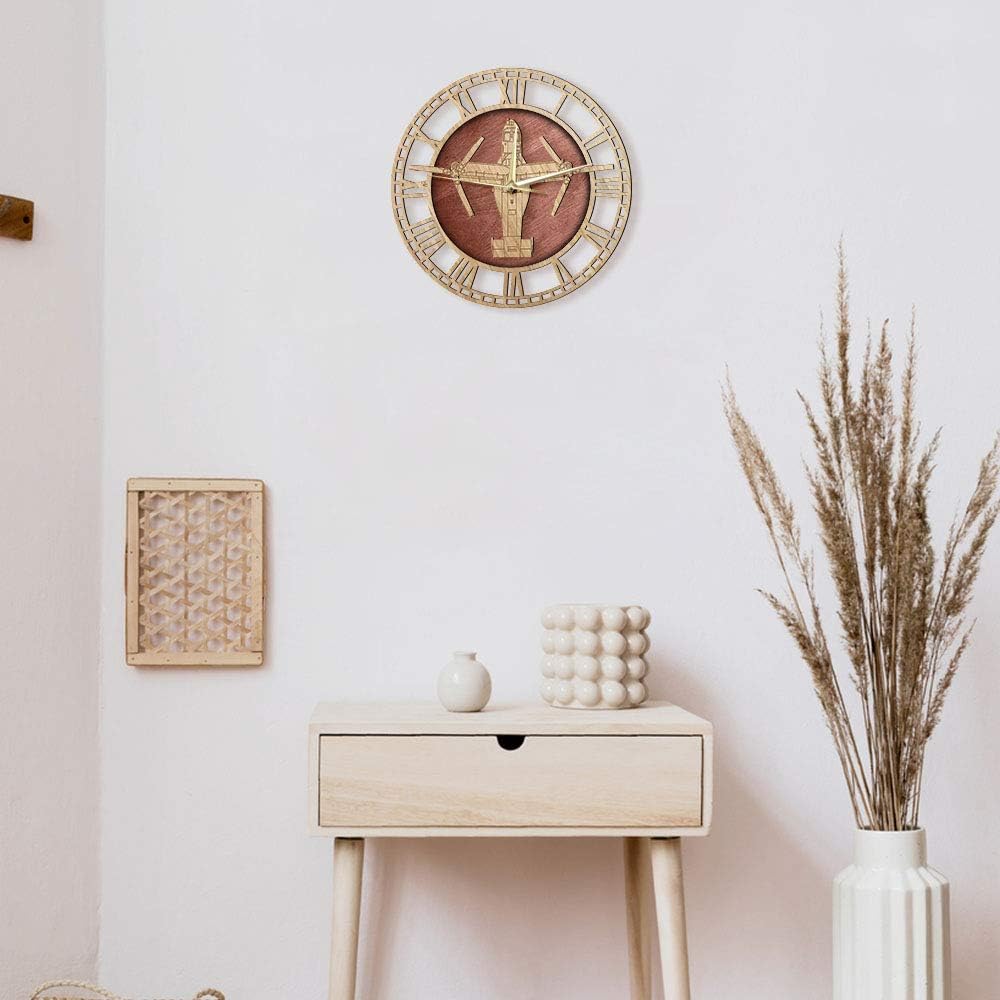 The Geeky Days CV-22 Osprey Air Force Wooden Non Ticking Wall Clock Tiltrotor Aircraft Military Enthusiasts Home Decor Silent Wall Watch Aircraft Gift