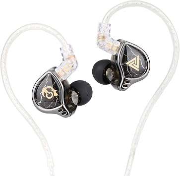 Linsoul QKZ x HBB 10 mm التيتانيوم المغلفة الحجاب الحاجز HiFi في الأذن مراقب سماعات مع تجويف شبه مفتوح، انفصال 2 Pin كابل مطلي بالفضة، إلغاء الضوضاء ل Audiophile (مع هيئة التصنيع العسكري)