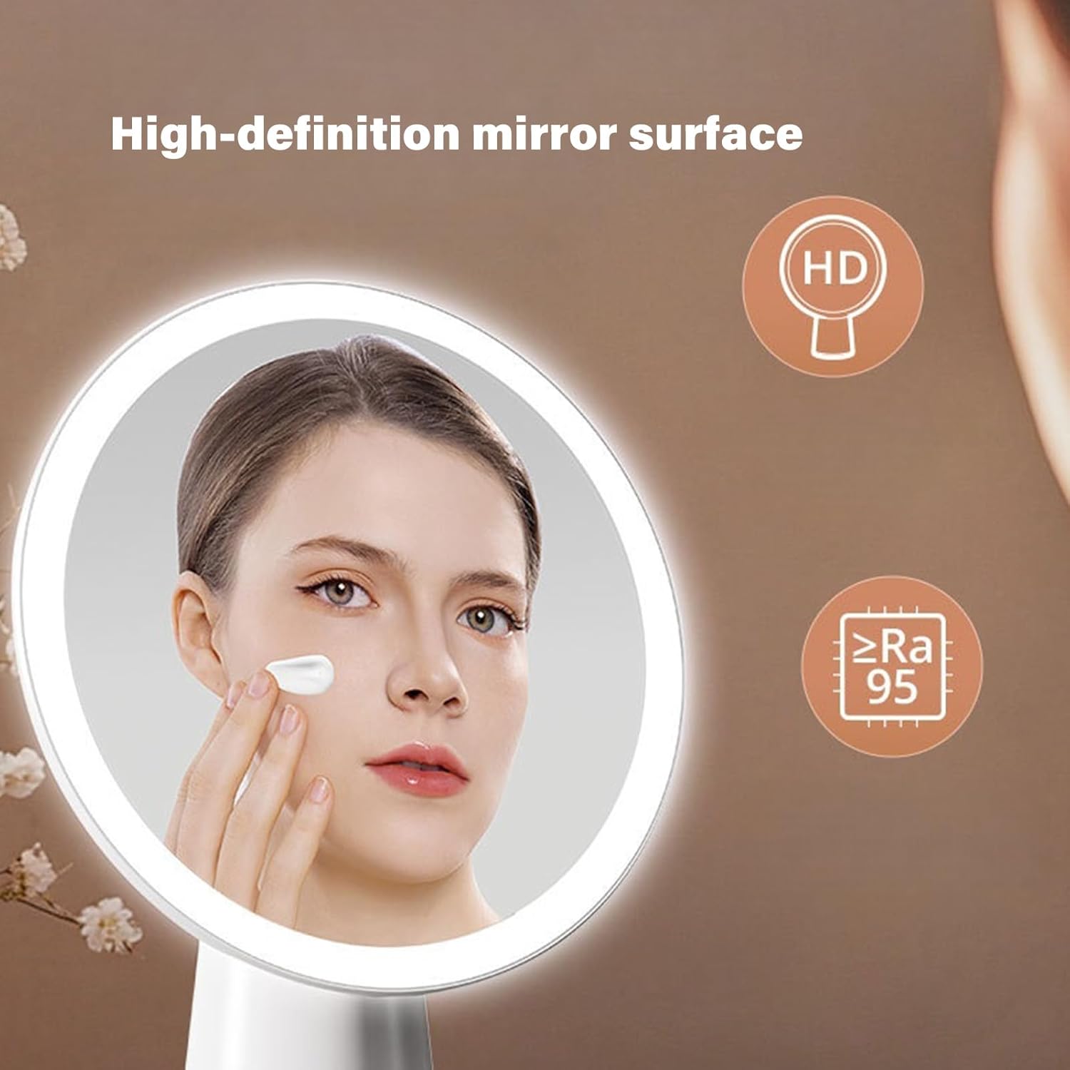 調整可能な照明を備えたLEDバニティグラス