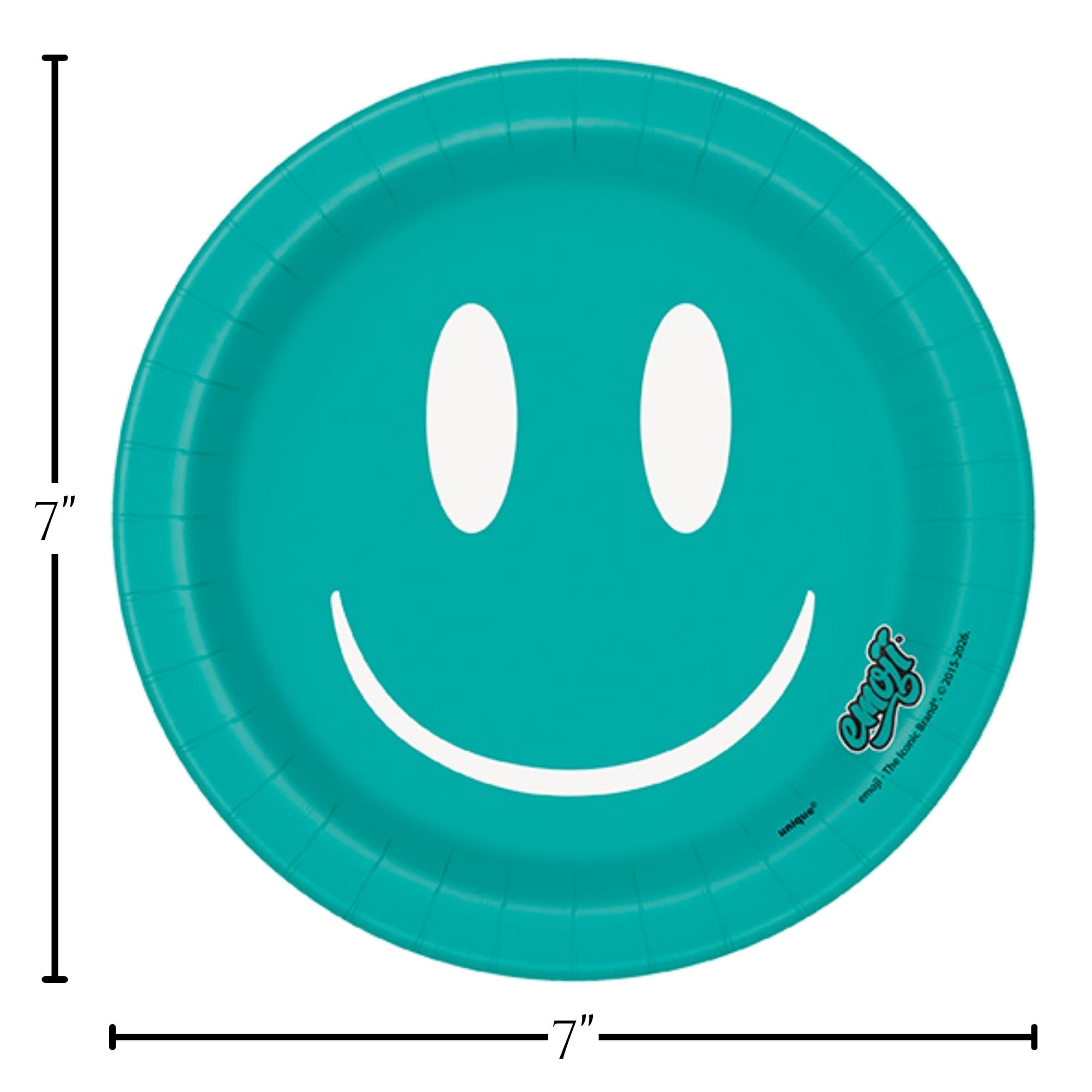 Emoji Party Surtido de platos de postre y servilletas de bebidas de papel de cara sonriente (sirve 16)