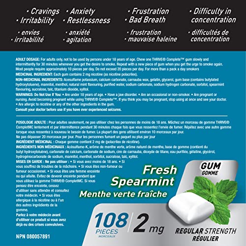 Thrive-Complete-Nicotine-Replacement-Gum-Quit-Smoking-Aid-2mg-Regular-Strength-Fresh-Spearmint-108-Count