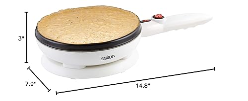 Miniatura 8 de Salton Máquina eléctrica inalámbrica para crepas con plato de masa y espátula con superficie de cocción antiadherente, control automático de