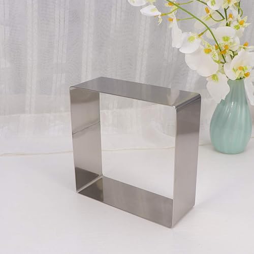 Miniatura 4 de Cortador cuadrado de galletas, anillo cuadrado para mousse, anillo cuadrado de mousse, anillo de postre de acero inoxidable para hornear pasteles