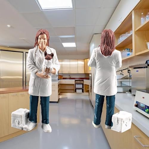 Miniatura 4 de 9 piezas de figuras de personas en miniatura para pasteles, realistas, detalladas, policía, piloto, bombero, cartero, chef, modelo, pintadas a mano,