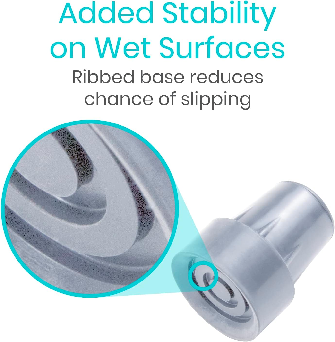 Vive Walking Cane Tips 2 Pack (3/4 Inch) - Non-Slip Universal Rubber Replacement Tips for Walking Sticks, Crutches, Walkers, Canes