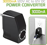 Vista 2 de Cellet Convertidor de salida de CA a CC de 12 V. Alimentación CA/CC 110 V - 120 V CA a 12 V CC Convertidor de potencia para encendedor