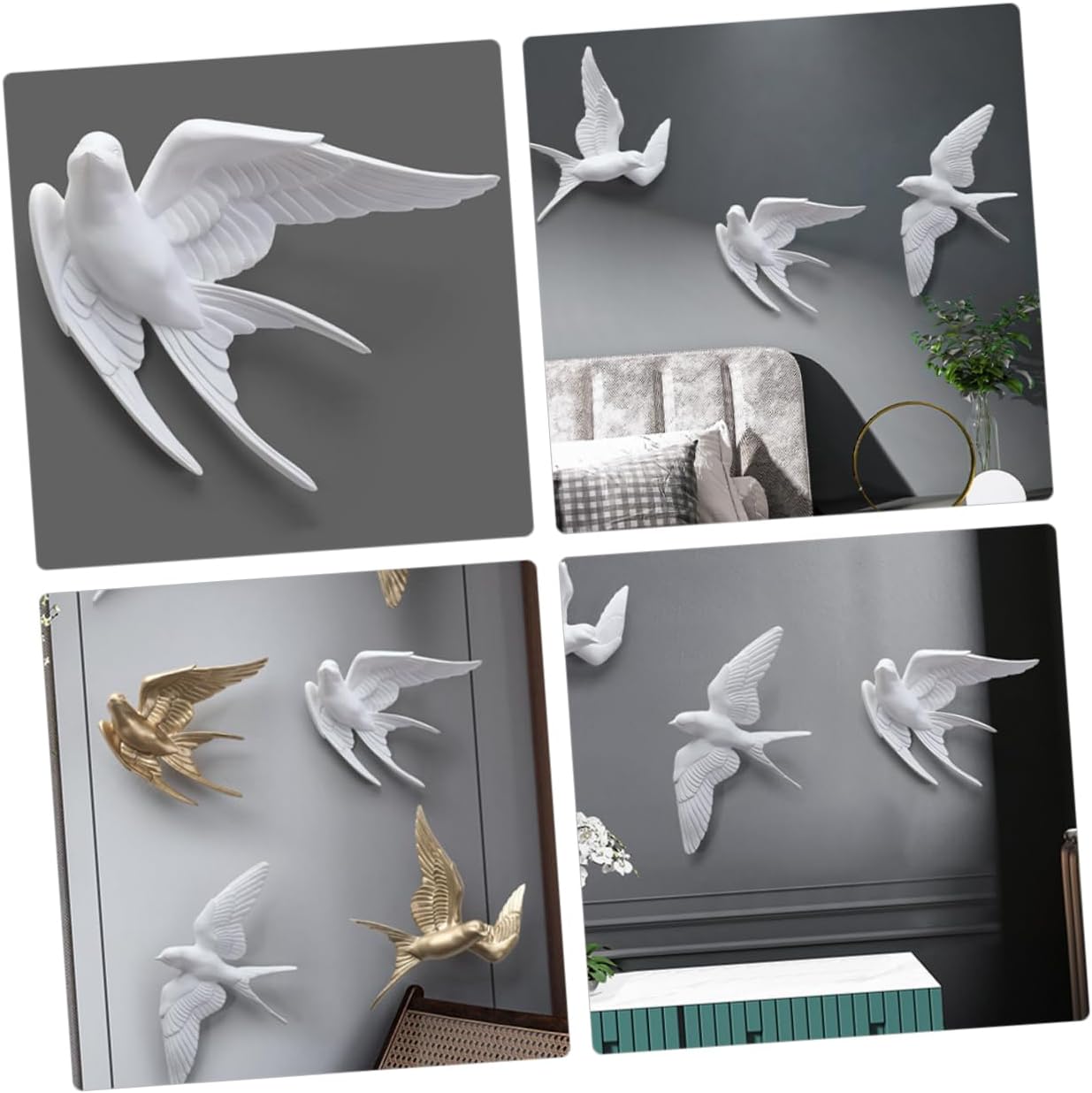 3D Bird Pendant for Decorations for Living Room Swallow Statue Rustic Porch Wall Decor