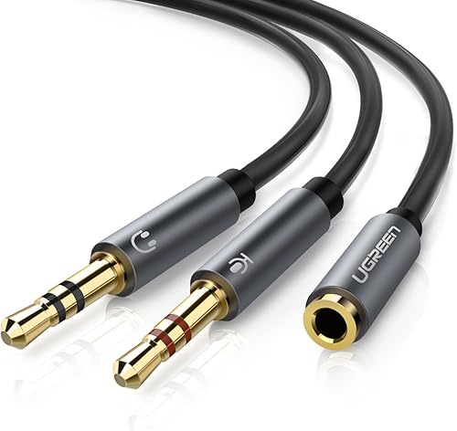 UGREEN Audio Adapter Klinke Auido Kabel 3 5mm Buchse auf Klinkenstecker Headset und Mikrofon audio splitter kabel AliumgehA use CTIA Standard fA r KopfhA re Computer usw schwarz UGREEN Audio Adapter Klinke Auido Kabel 3 5mm Buchse auf Klinkenstecker Headset und Mikrofon audio splitter kabel AliumgehA use CTIA Standard fA r KopfhA re Computer usw schwarz
