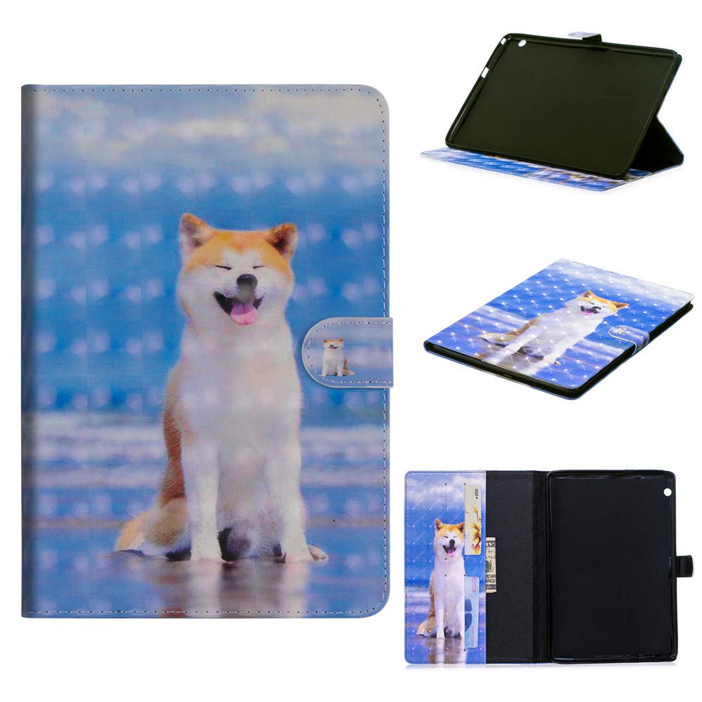 Huawei MediaPad T3 10 Case,PU Leather Wallet Flip Stand 3D Painting Case Cover for Huawei MediaPad T3 10 9.6 inch/AGS-L03/AGS-L09,Shiba Inu