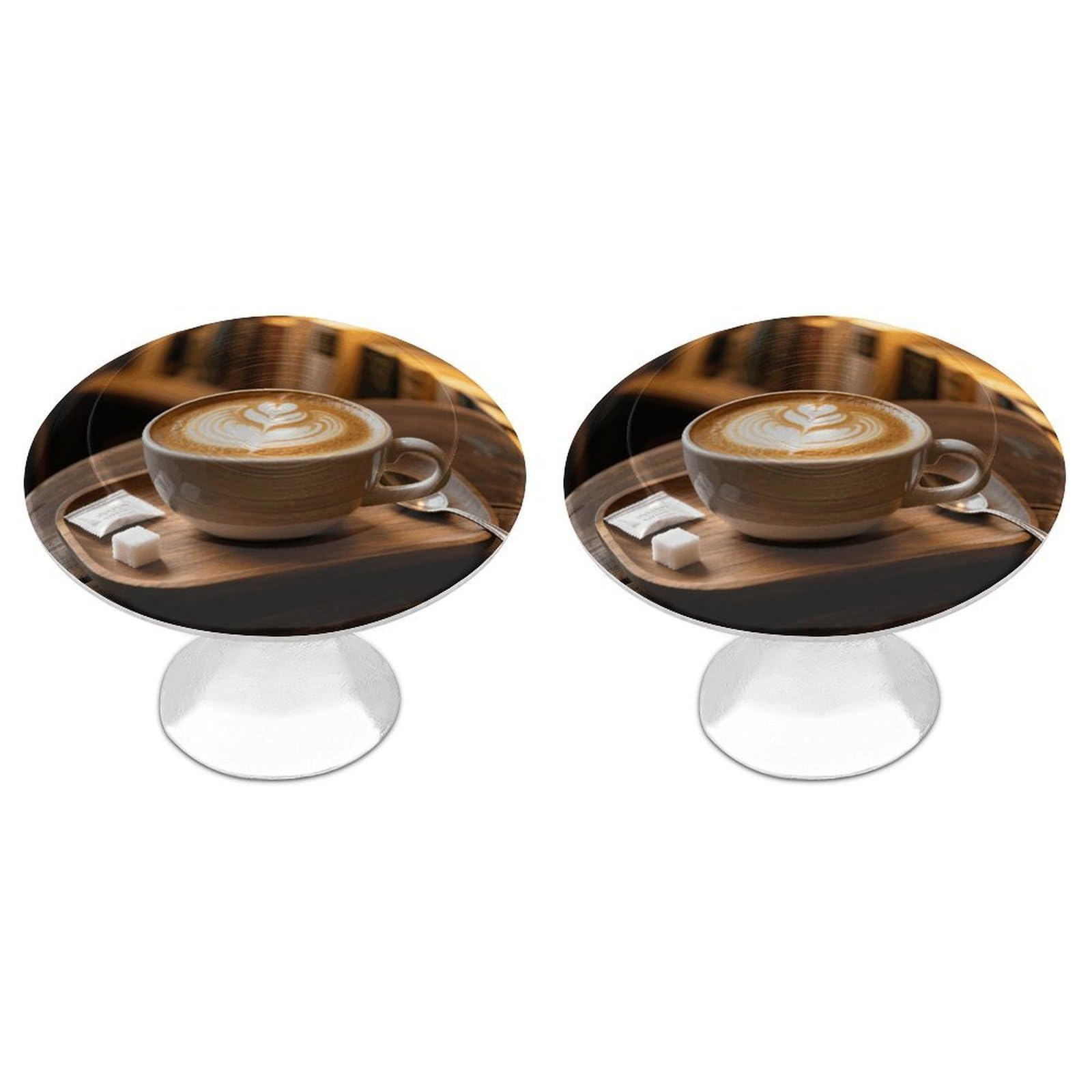 Maccbn Style 2 Pack 1.1" Round Coffee Drawer Knob Stainless Steel Kitchen Cabinet Knob Pulls With Screws Hardware Decorative Handles Knobs For Dresser Cupboard Closet Door Wardrobe Easy Install