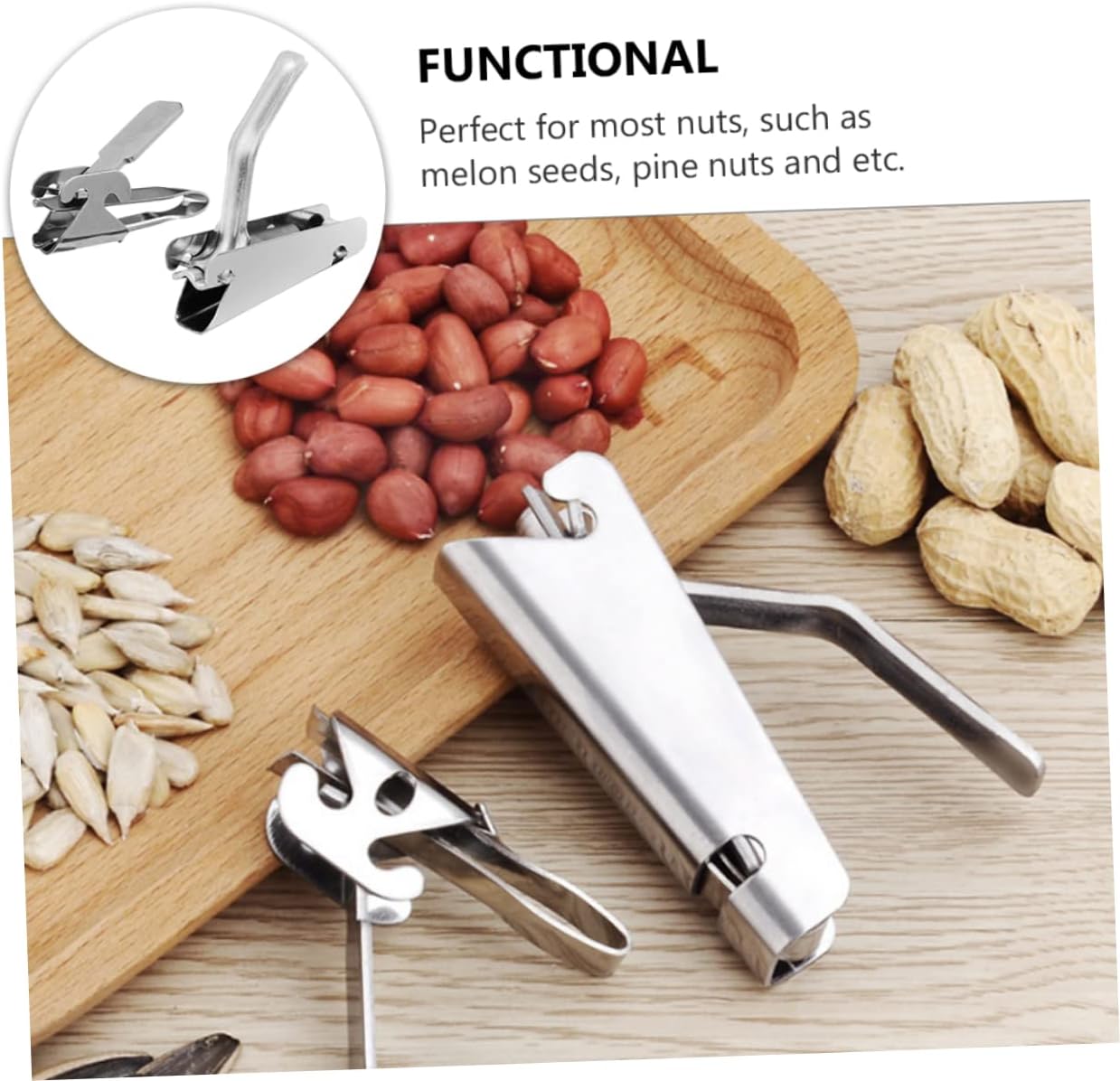 2 Pcs Stainless Steel Nut Crackers for Pine Nuts and Melon Seeds