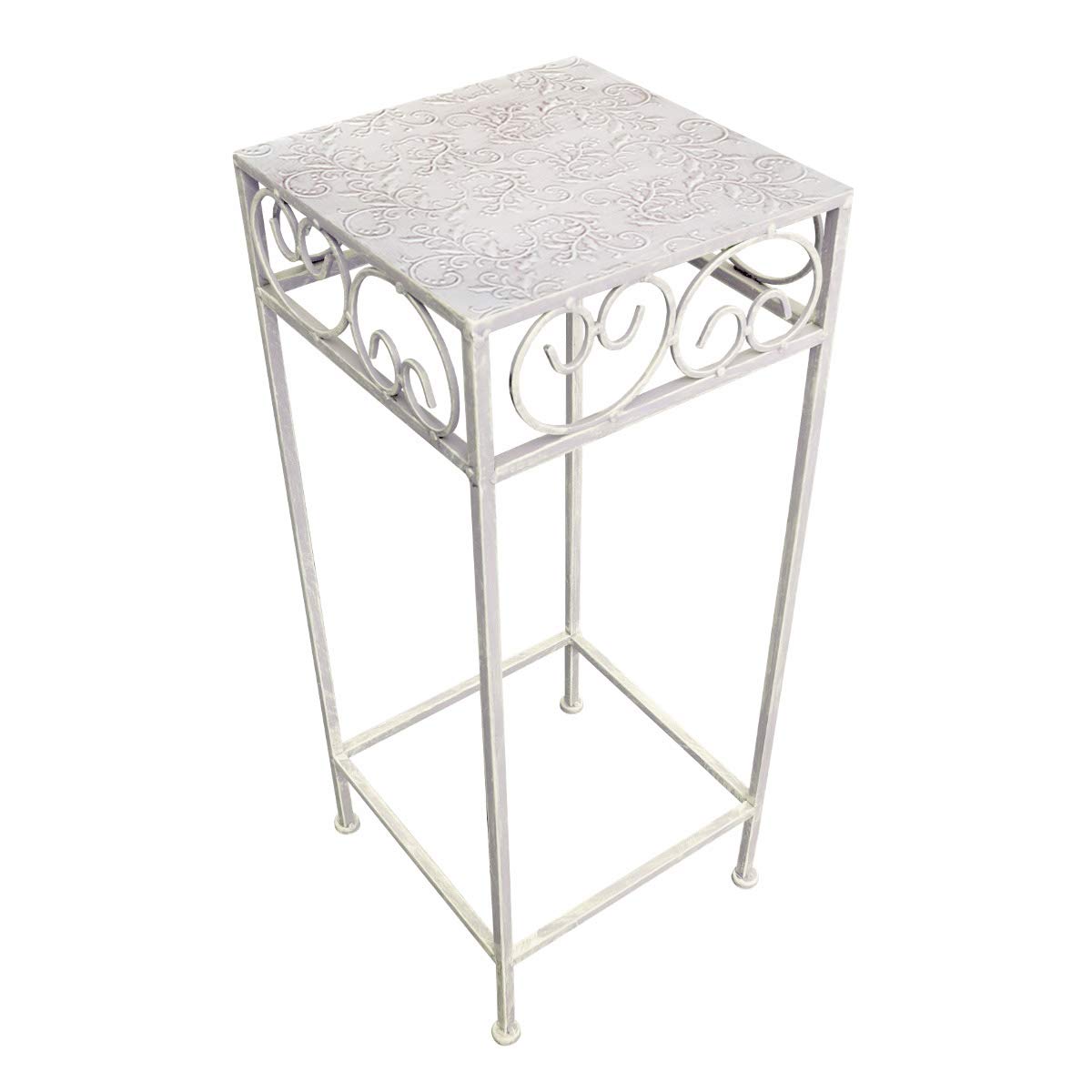 Mesa Auxiliar De Vidrio Plateado 30 X 30 Cm LUXEY