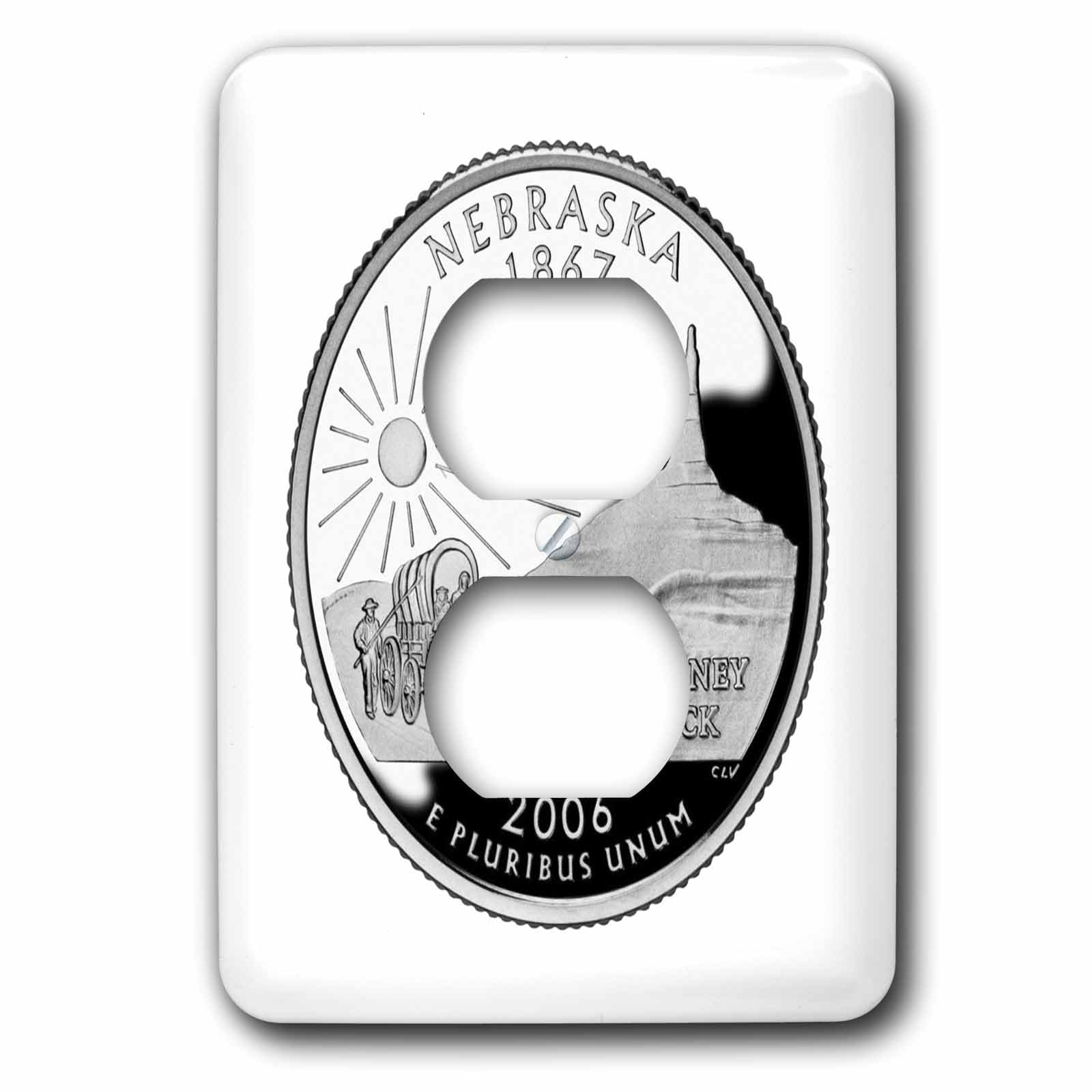 Couvercle de prise Nebraska 3dRose LSP_56932_6 pour deux quarts