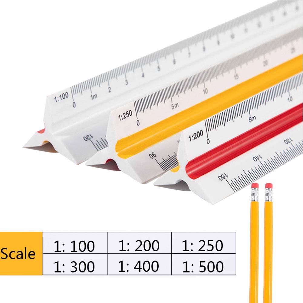 Buy HEPAN Architectural Scale Ruler Plastic Engineering Scale Rulers Set 12inch Scale Ruler