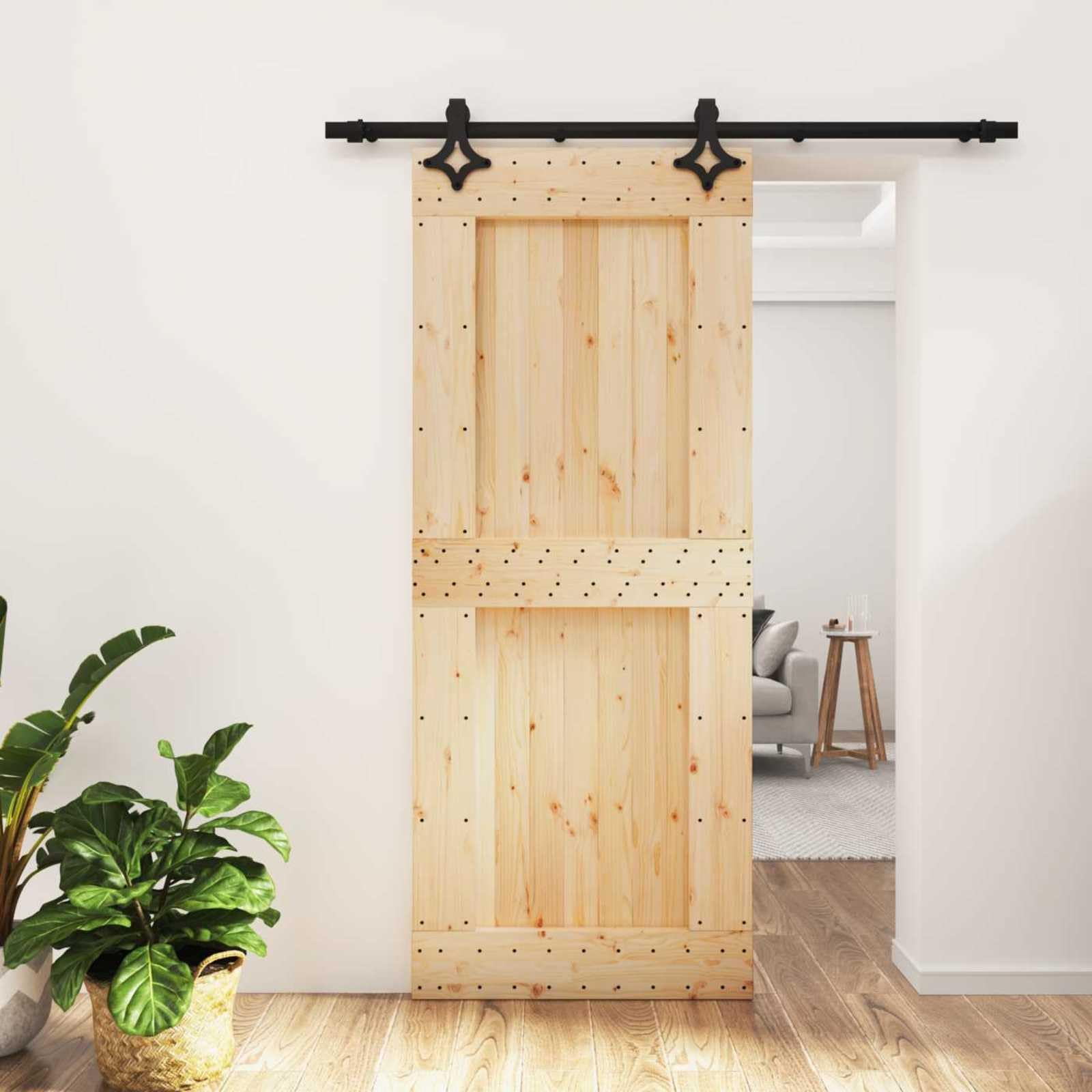 Porta scorrevole in legno di pino, 85 x 210 cm