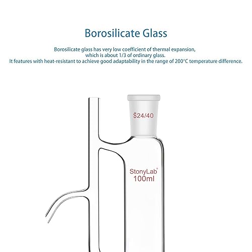 Vista 20 de stonylab Separador receptor de aceite de agua con suministro de laboratorio 24/40, 8.5 fl oz