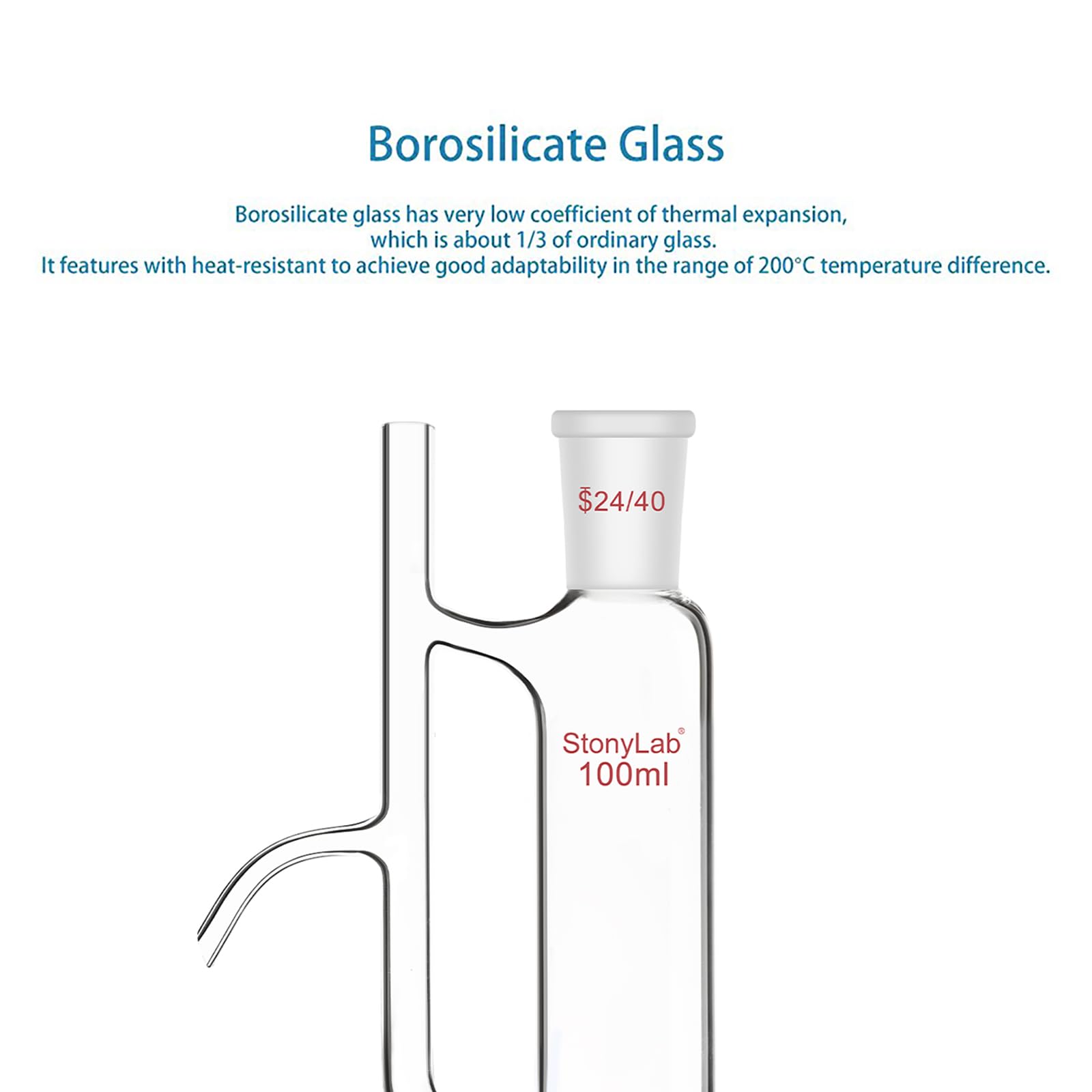 stonylab Separatore Ricevitore per Acqua e Olio con Giunto 24/40, Water Oil Receiver Separator da Laboratorio Fornitura Laboratorio, 100 ml
