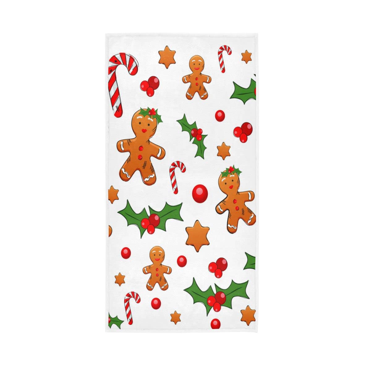 LSRCPD Christmas Gingerbread Man Hand Towels Soft Bath Towel for Bathroom Hotel Gym Spa 30"x15"